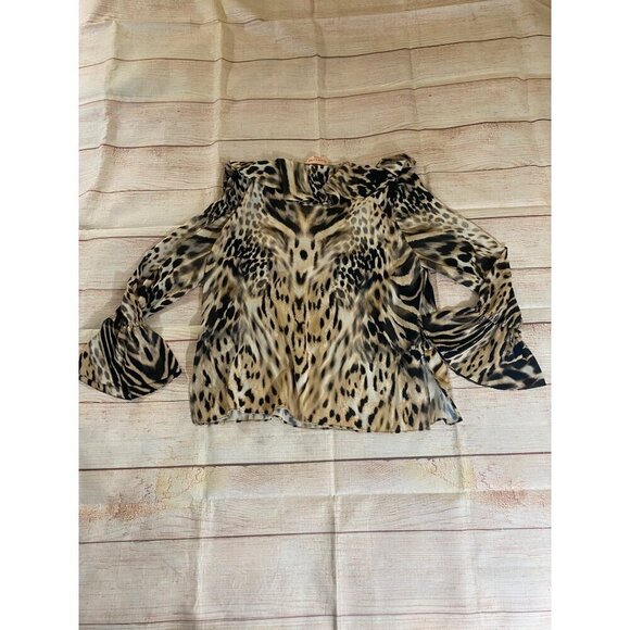 Chico's Black Label Women's Animal Print Long Sleeve Blouse - Large - Picture 9 of 9
